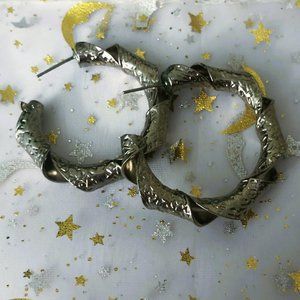 Vintage Twisted Silver Hoops